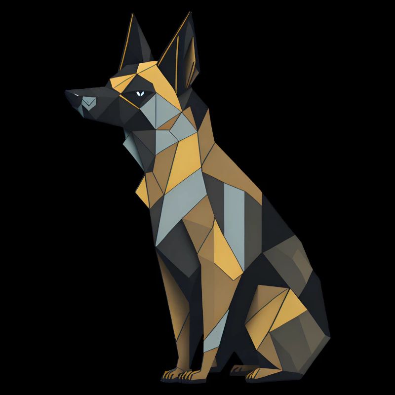 Geometric German Shepherd Dog