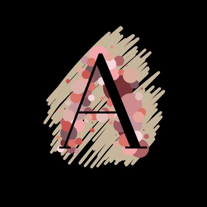 Letter A - pink/red
