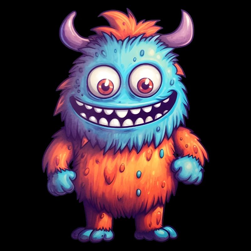 Kleines Monster "Munchkin" im Comic-Stil