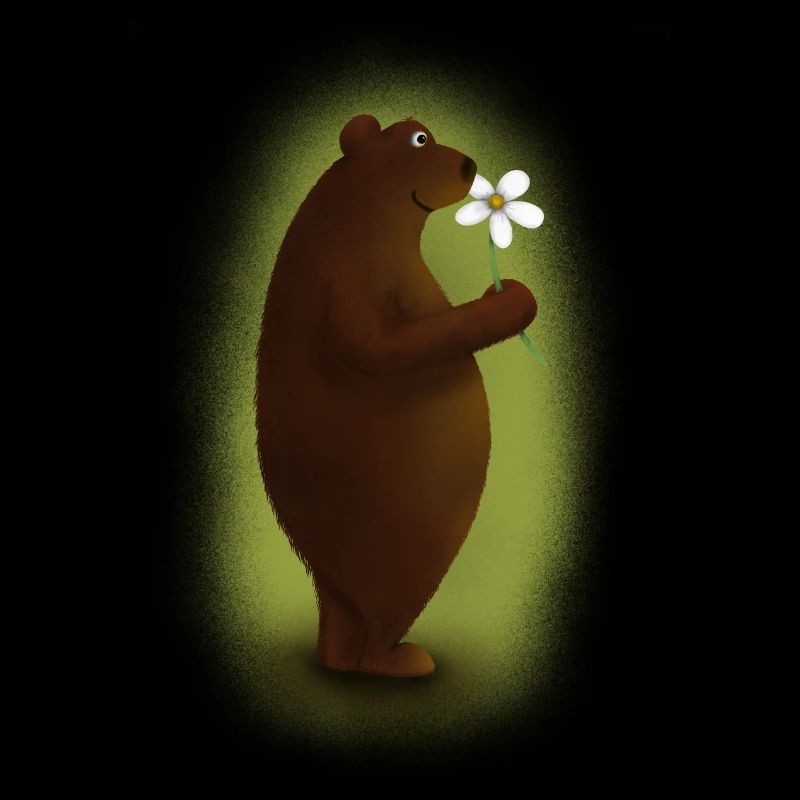 Ours avec fleur