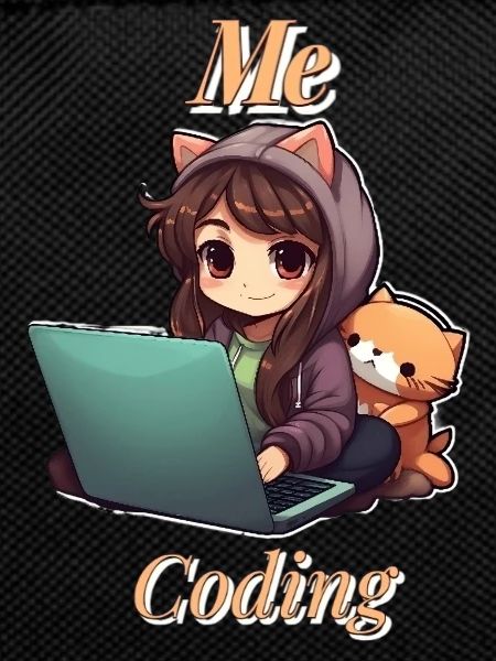 "Code Cutie: Anime-inspired Girl Coding"