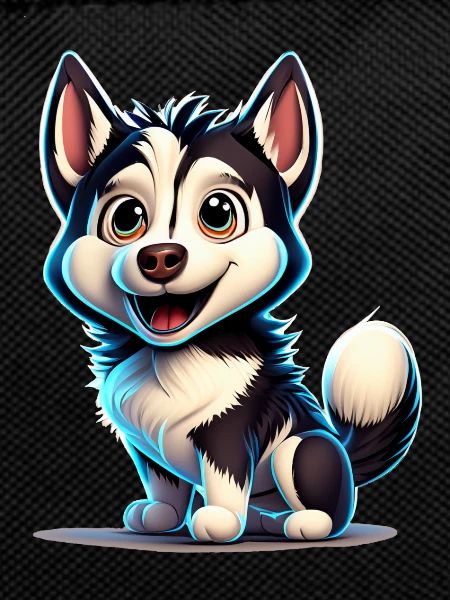 Cartoon Husky