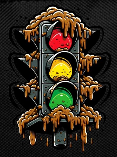 Classic German traffic light