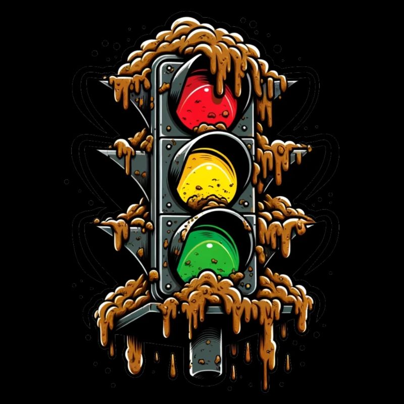 Classic German traffic light