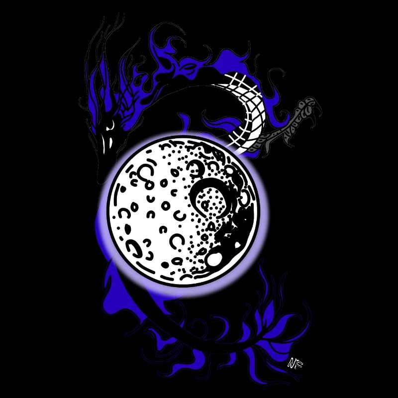 Dragon with moon