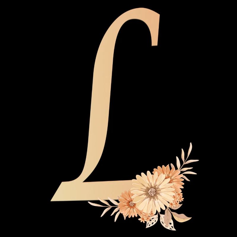 Lettre L avec des fleurs