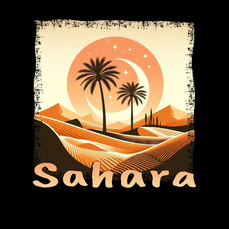 Morocco Sahara Desert & Palm Tree Sunset