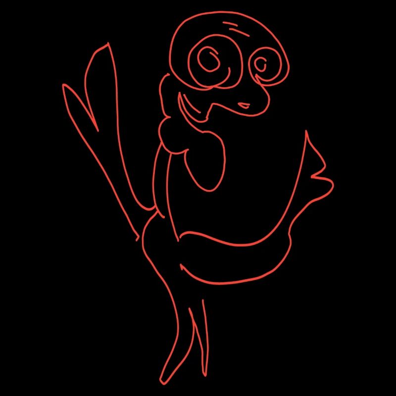Lignes de poulet excitées art. Oiseau Flattender