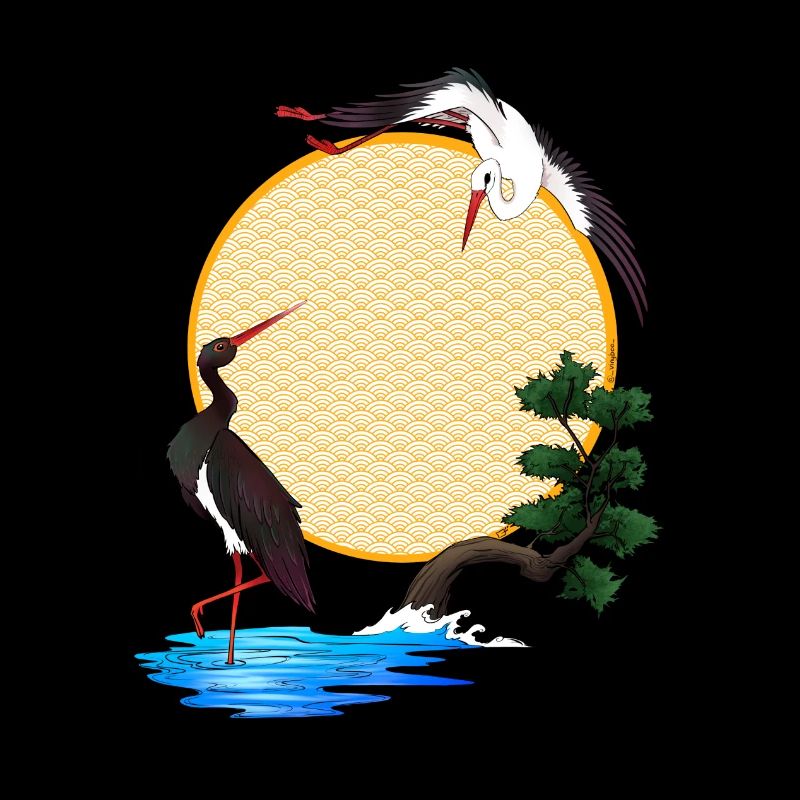 Storks - Japan - Alsace - Sun