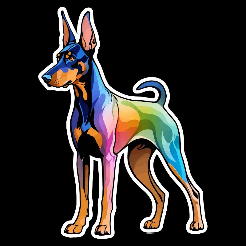 Dobermann Wasserfarben