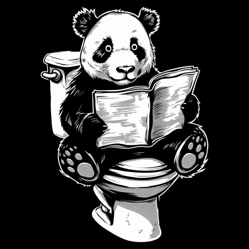 Panda sur les toilettes II