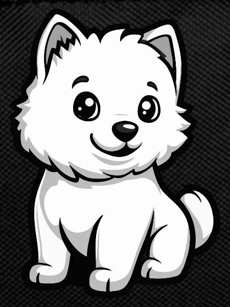 Samoyed Dog Comic Cute