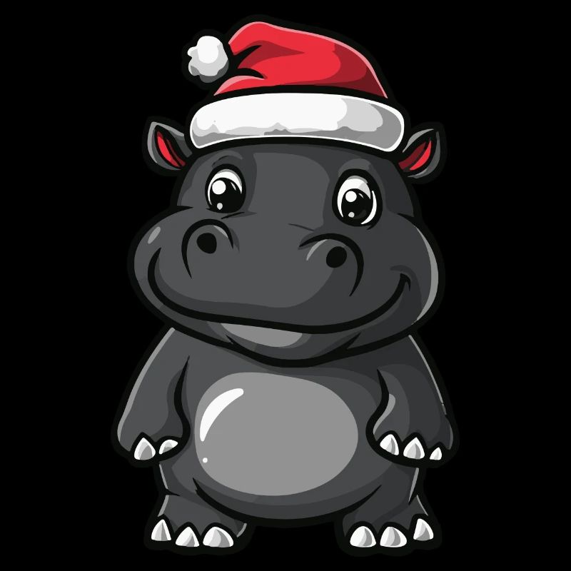 Nilpferd Weihnachten Christmas
