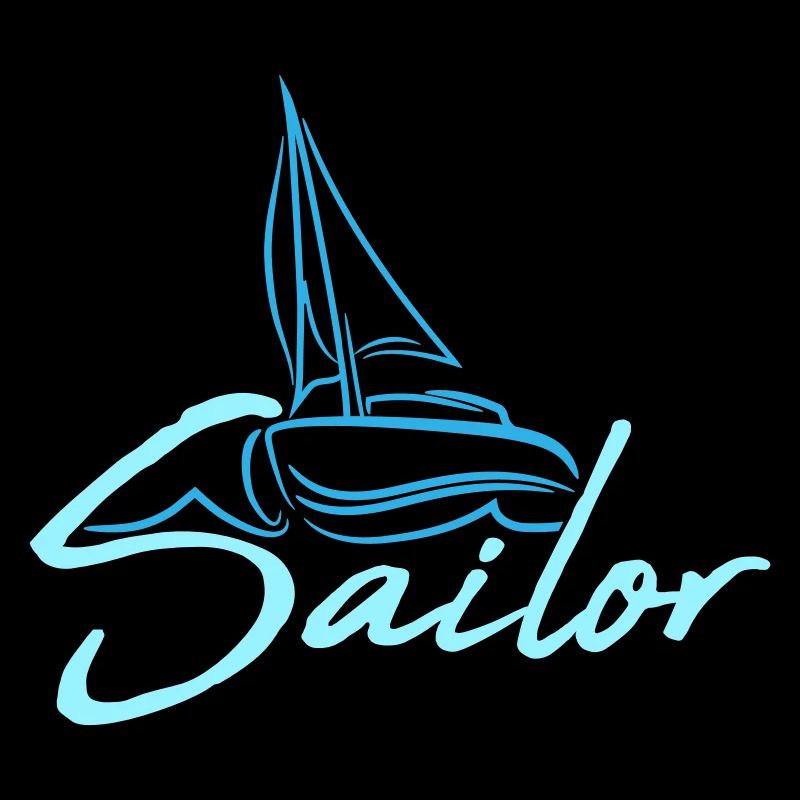 Sailor Text Logo Segel Crew Fun Schiff Boot Symbol