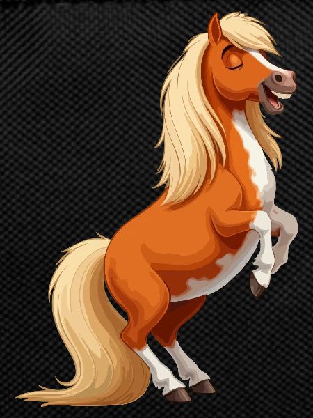 Shetland pony rears up