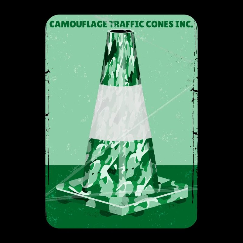 Camouflage green road cone