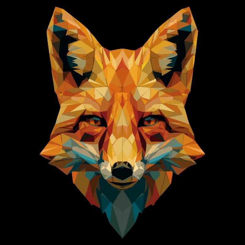 Fox in low-poly style – Geometric art.