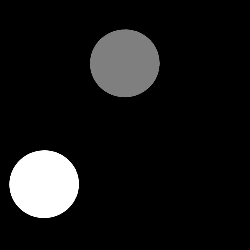 Trio spheres white gray black