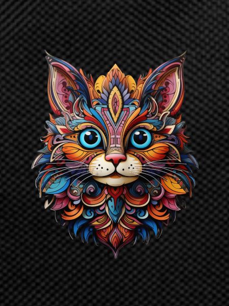 Katze Farbenfroh
