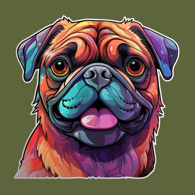 Mops farbenfroh