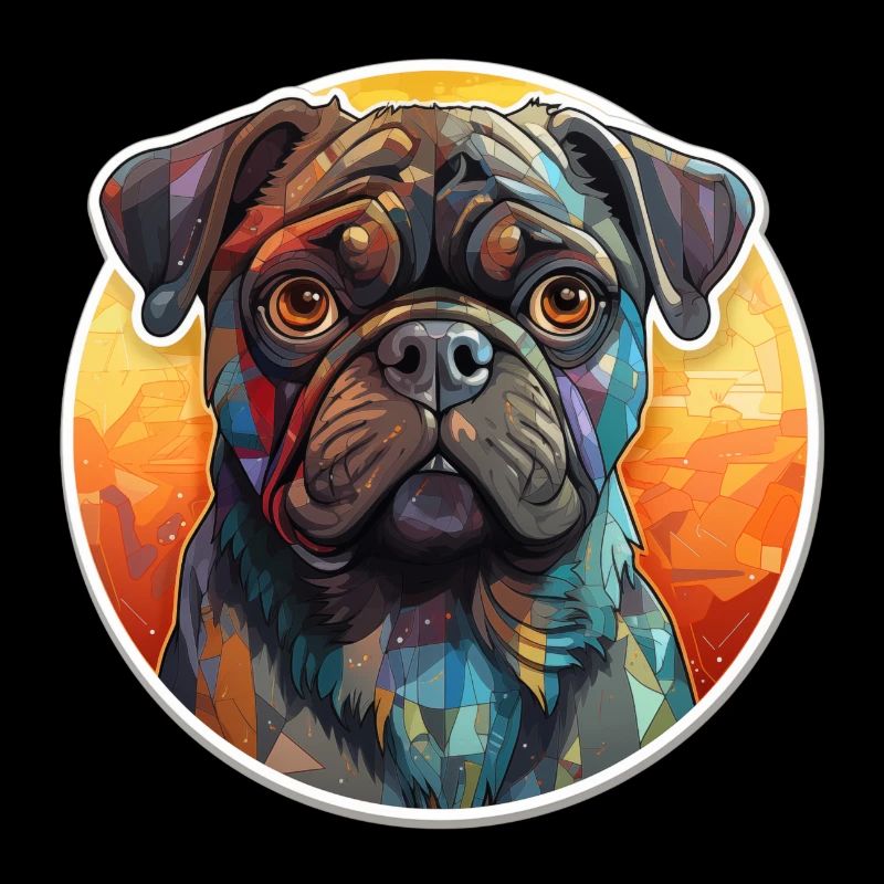 Mops Retro Farben vintage