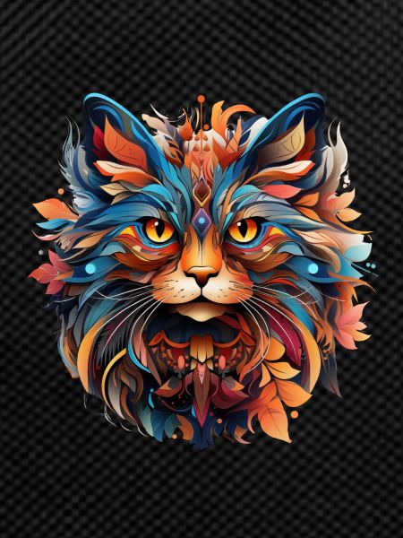 Katze Farbenfroh