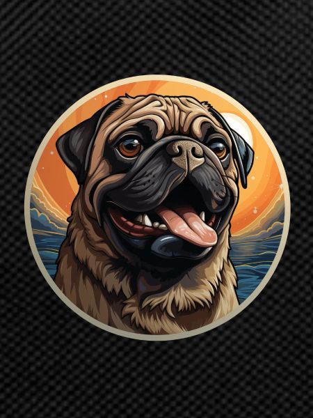Faithful looking pug head