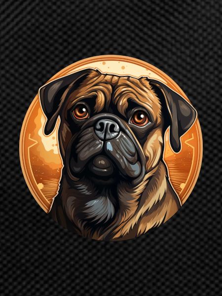 Faithful looking pug head