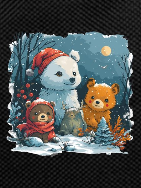 Snowman with teddy bear