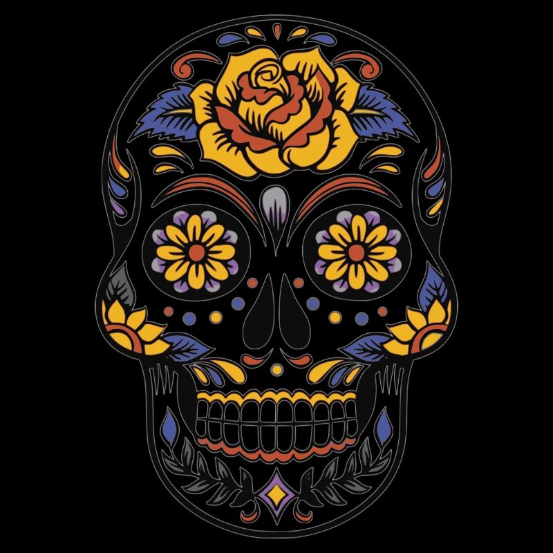 Las Calavera - Sugar Skull - Crâne de fleur