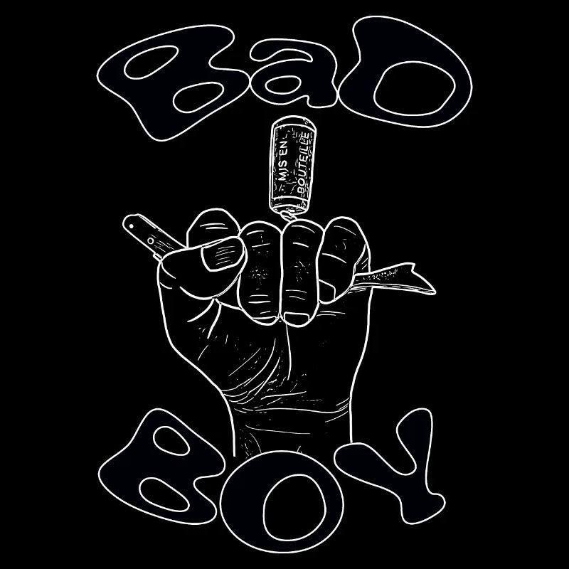 Bad boy avec une main noir