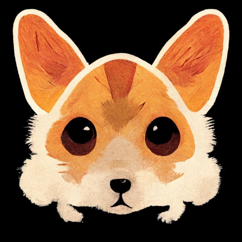 Corgi Kopf mit großen Augen
