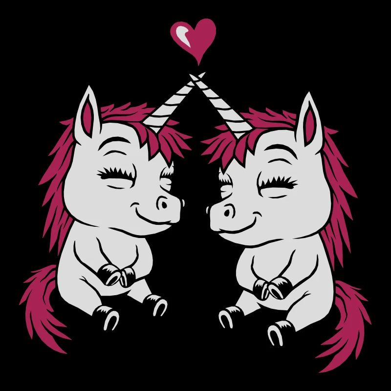 2 Einhorn Freunde Liebe
