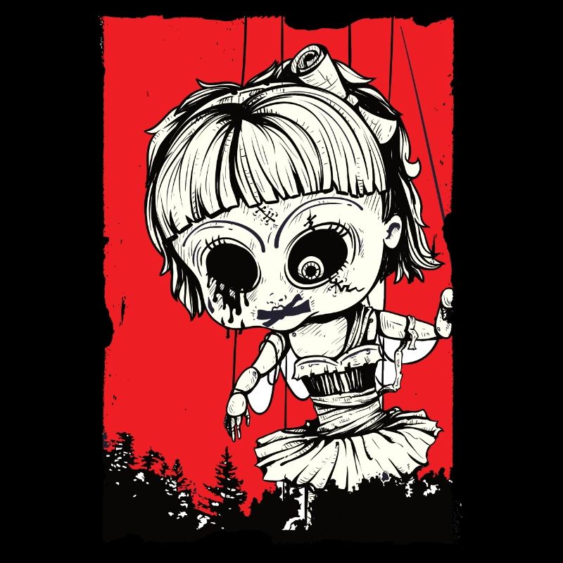 Doll over forest