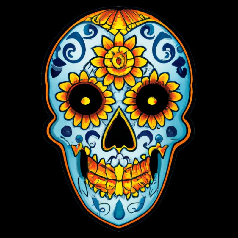 Crâne de style mexicain, Día de Muertos