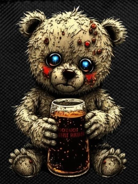 Guselig teddy bear with beer