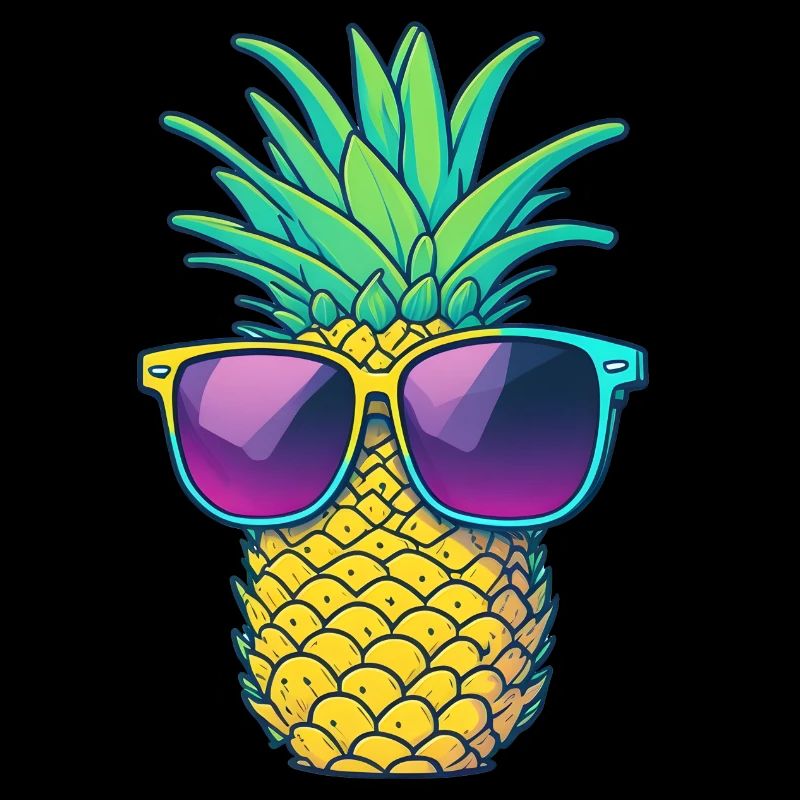 Pineapple with sunglasses