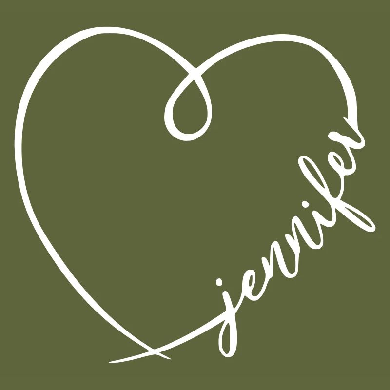 Jennifer Name Calligraphy Heart