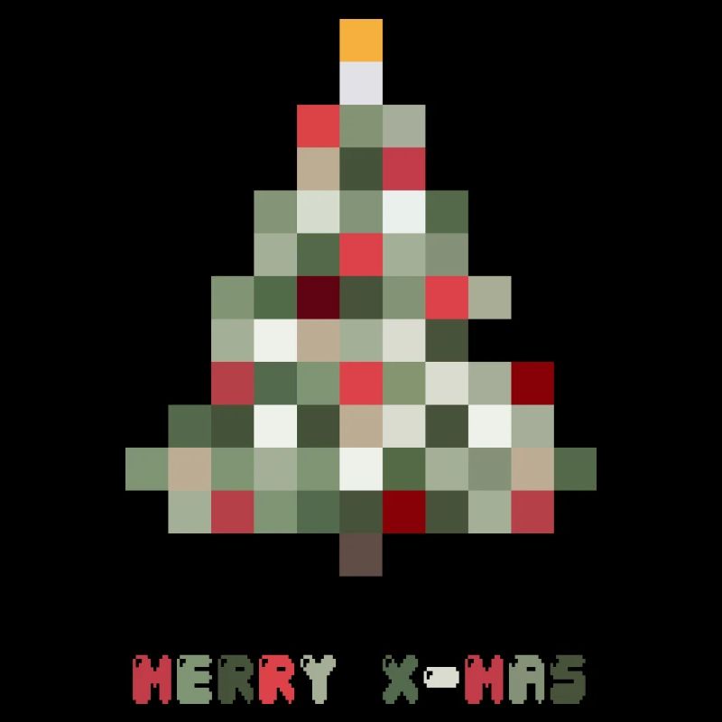 Frohe Weihnachten 8-Bit Retro Tannenbaum