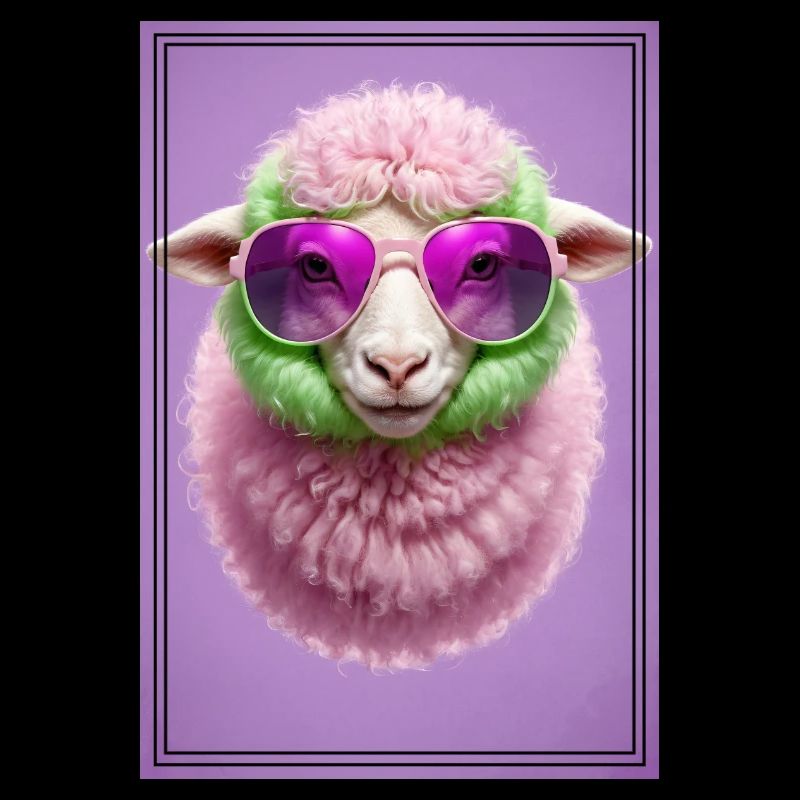 Cute sheep with sunglasses