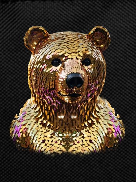 Bear,Golden Bear,Bear with Sequins,Shiny