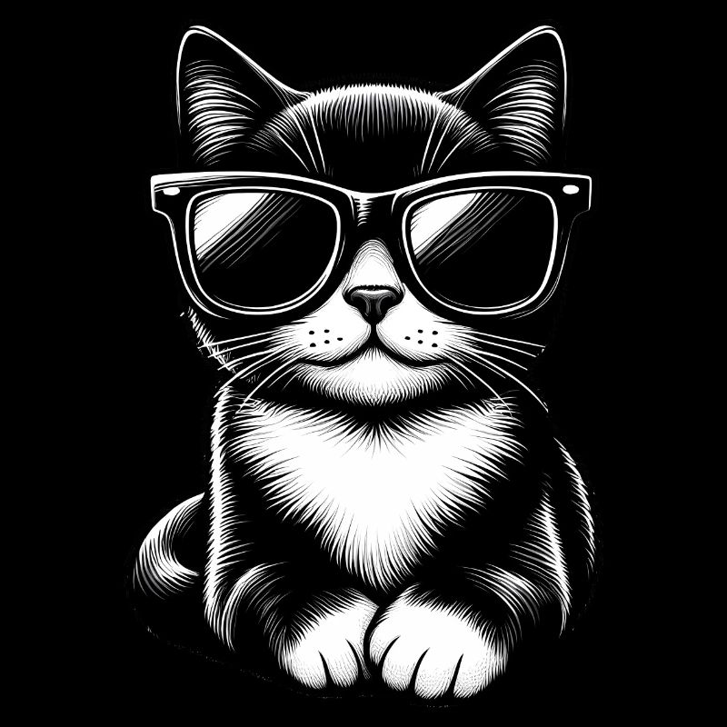 Süße Katze mit Brille