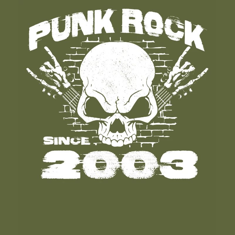 Punk Rock Since 2003 - Skull Rock Hands 21st