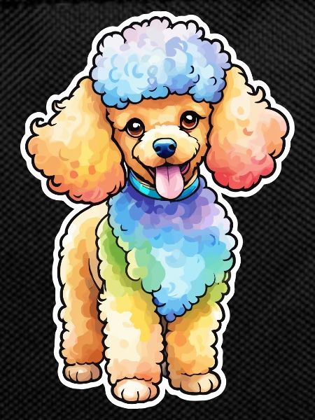 Aquarelles de caniche