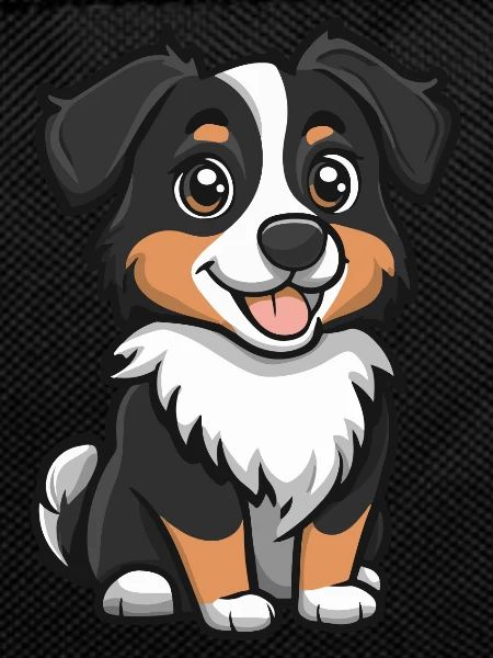 Australian Shepherd Dog Comic Cute