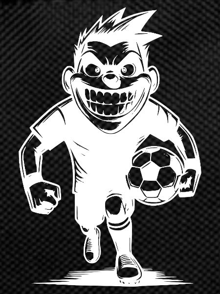 Grinning referee with ball