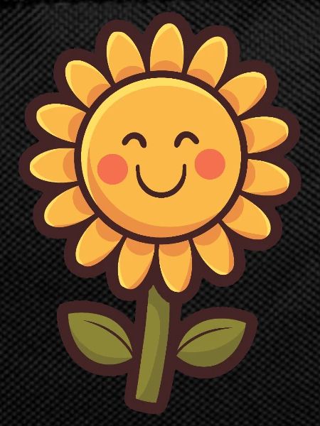 Weiche Sonnenblumen im Comic-Stil