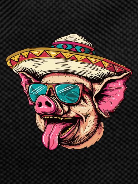 Pig Comic Funny Sombrero