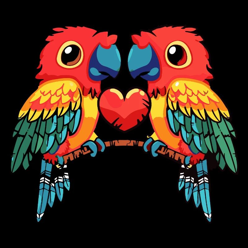 Couple de perroquets Saint-Valentin