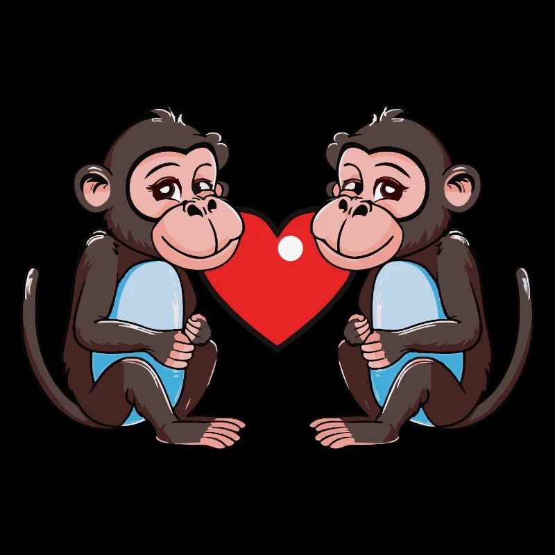 Monkey Heart Valentine's Day